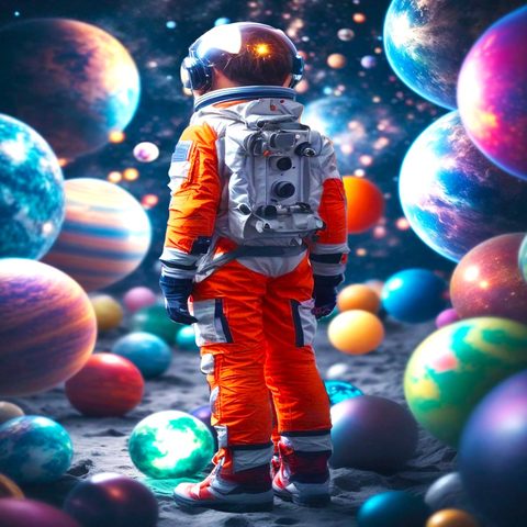 Dreams of Space — paint by numbers picture for kids