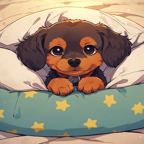 Bedtime — paint by numbers picture for kids